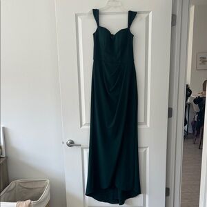 BHLDN EMERALD ROSSI CREPE MAXI DRESS